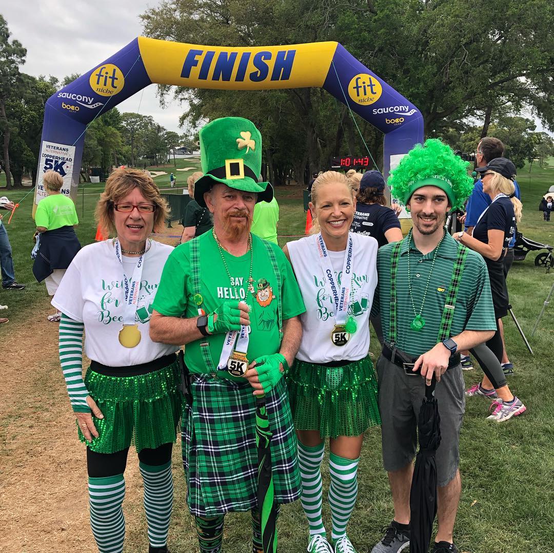 People in costume at the St. Patrick's Day Copperhead 5K