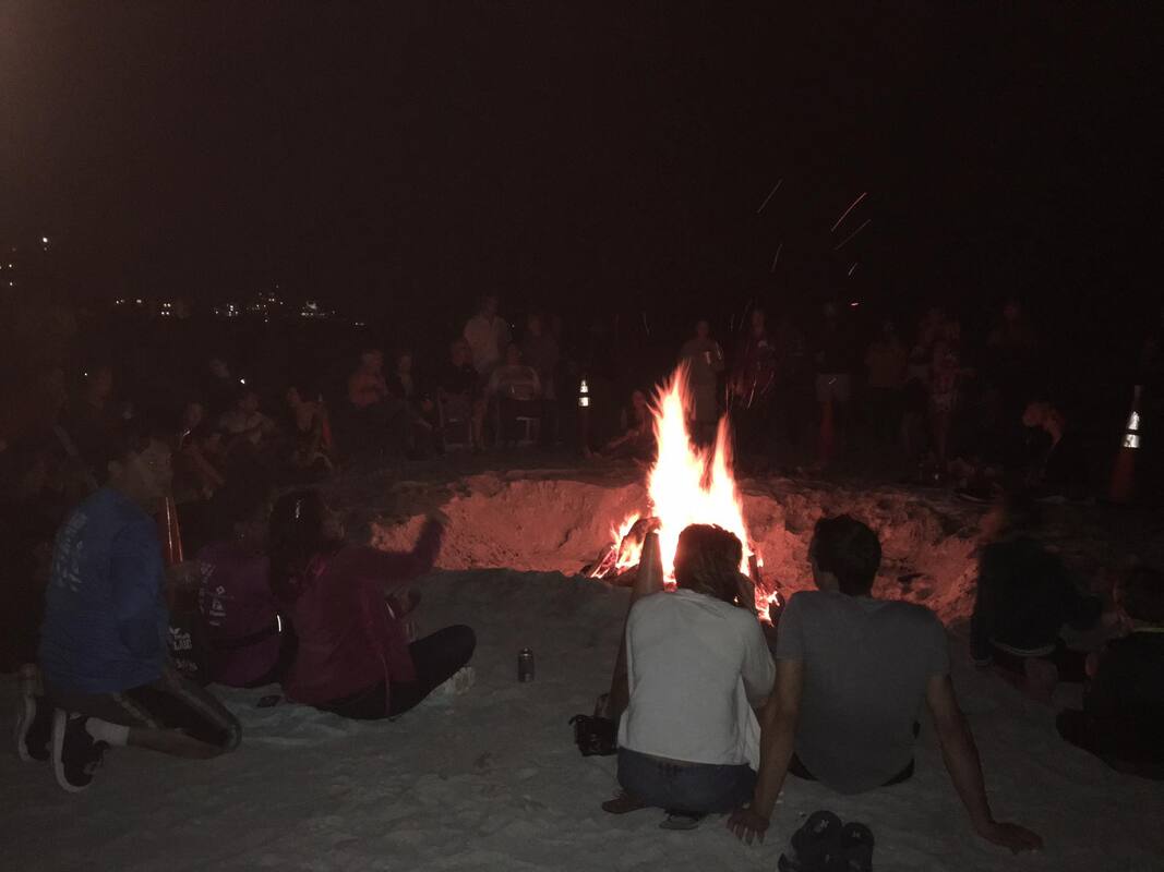 Bonfire on the beach at the St Pete Beach Classic weekend.