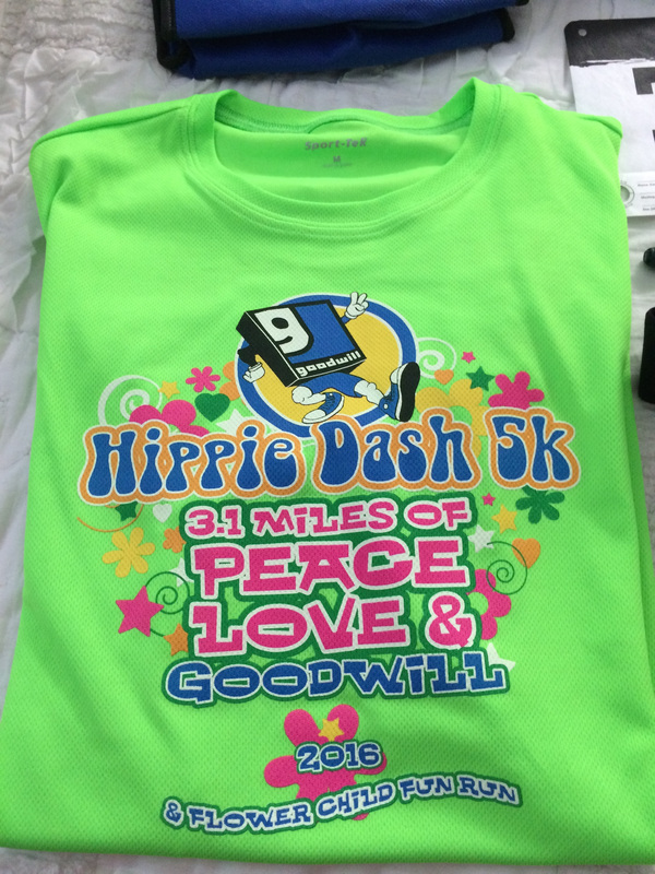 Race shirt for the 2016 Hippie Dash in Gulfport, FL.