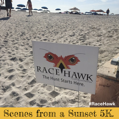 Race Hawk 5K on beach at sunset.