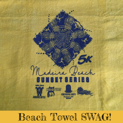 Beach towel from Madeira Beach 5K Sunset Series.