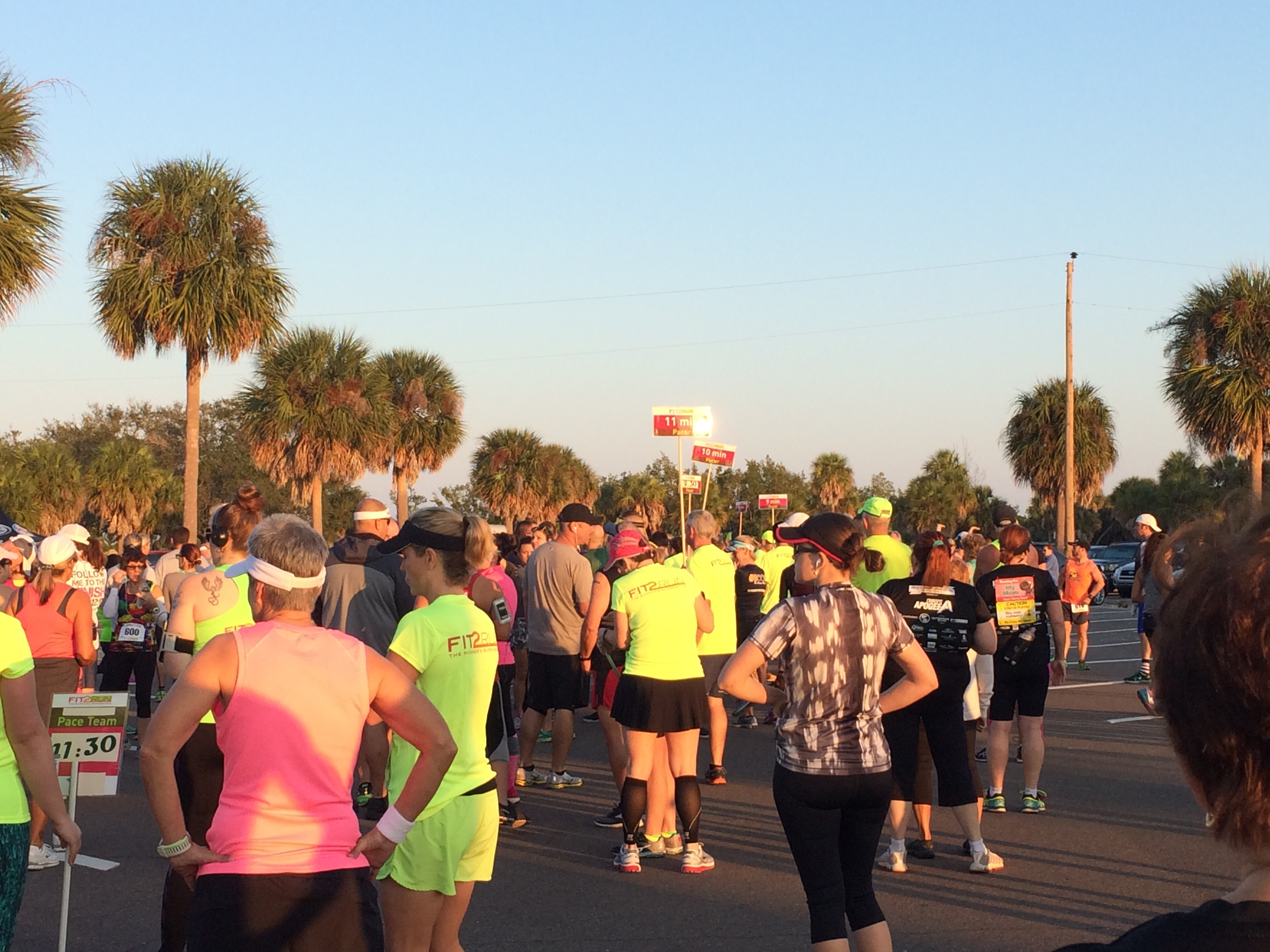 Starting line of the 2016 Ronnie's Run 10 Mile Race at Fort DeSoto.